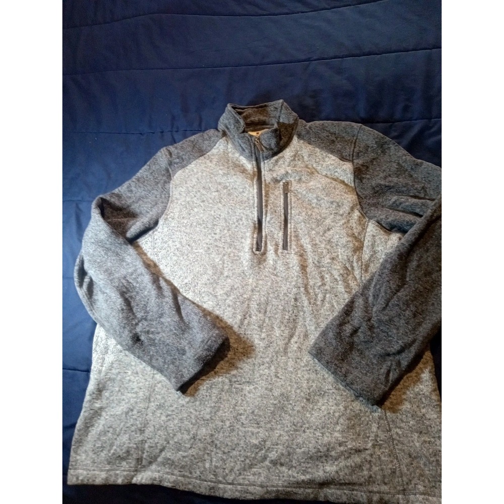 Woolrich Sweater Mens XXL Gray 1/4 Zip Cozy Outdoors Fleece‎ Pullover Pockets